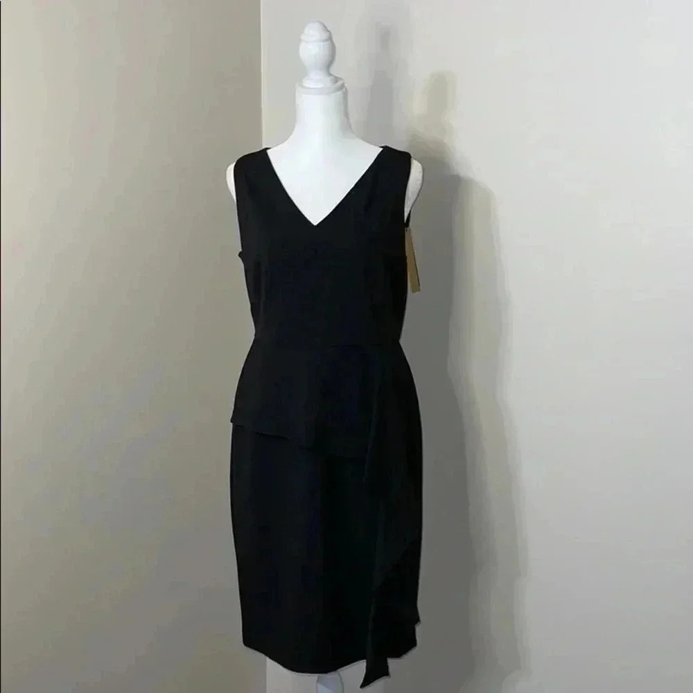 DKNY Ruffle Peplum Trim Sleeveless Dress​​​​